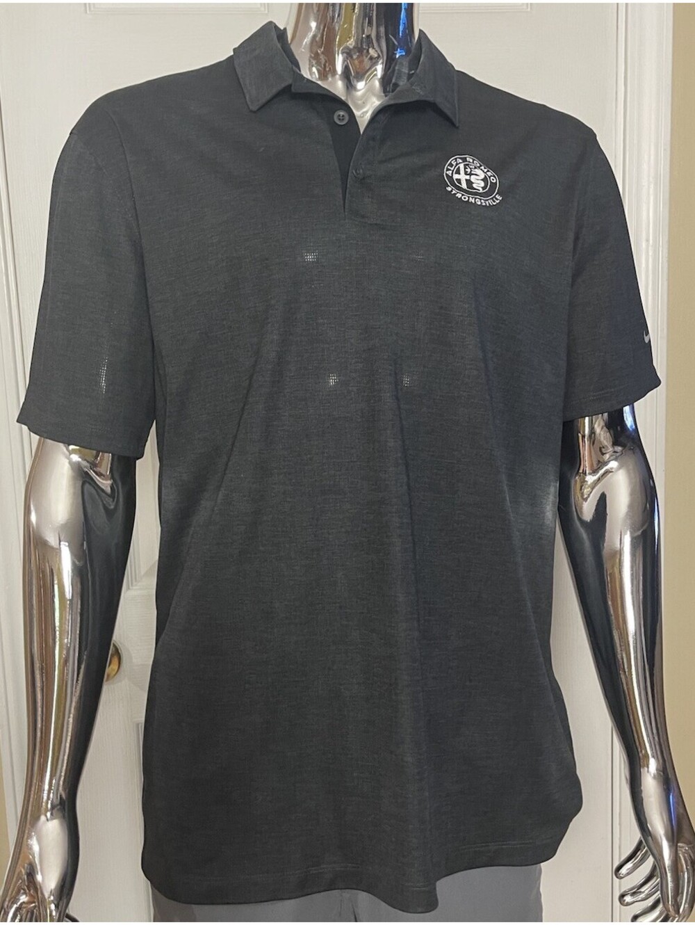 Nike Dri-Fit Short Sleeve Polo Shirt Alfa Romeo Charcoal Gray Men's L